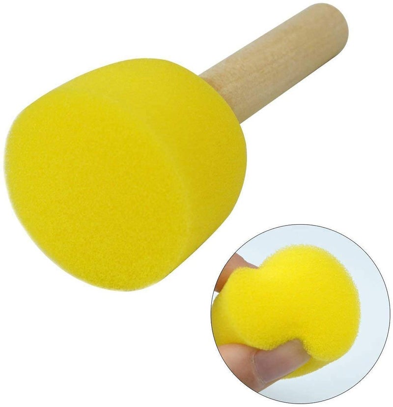 WAFJAMF 60-Pieces Assorted Size Round Sponges Brush Set, Paint Tools for Kids - Image 2